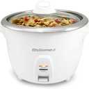 Elite Gourmet ERC-2010 Electric Rice Cooker with Stainless Steel Inner Pot Makes Soups, Stews, Grains, Cereals, Keep Warm Feature, 10 Cooked (5 Cups Uncooked), White