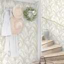 Heroad Peel and Stick Wallpaper Boho Contact Paper Modern Neutral Beige Leaf Wallpaper Removable for Bedroom Cabinets Self-Adhesive Decoration Thicken Vinyl Thicken 17.3" x 78.7"