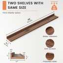 FLYJOE Picture Ledge Shelf, Floating Shelves Set of 2, 48 Inches Long Large Nursery Book Shelves for Toys Storage, Kids Bookshelf Wall Mounted for Living Room Bedroom Decor Books Photo Frames, Walnut