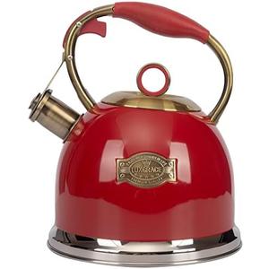 Amazon.com: Tea Kettle, Stovetop Whistling Teapot, Stainless Steel, Black, 3.0-Quart: Home & Kitchen