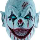 Horror Clown Mask Scary Evil Killer Halloween Cosplay Mask Creepy Demon Masquerade Party Accessories Full Head Latex