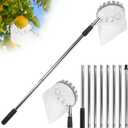 Fruit Picker Pole with Basket Telescoping -Adjustable 11.5FT Apple Picker Pole with Big Non-Woven Basket Fruits Catcher for Apples, Mango, Lemon, Orange - Easy to Assemble and Store