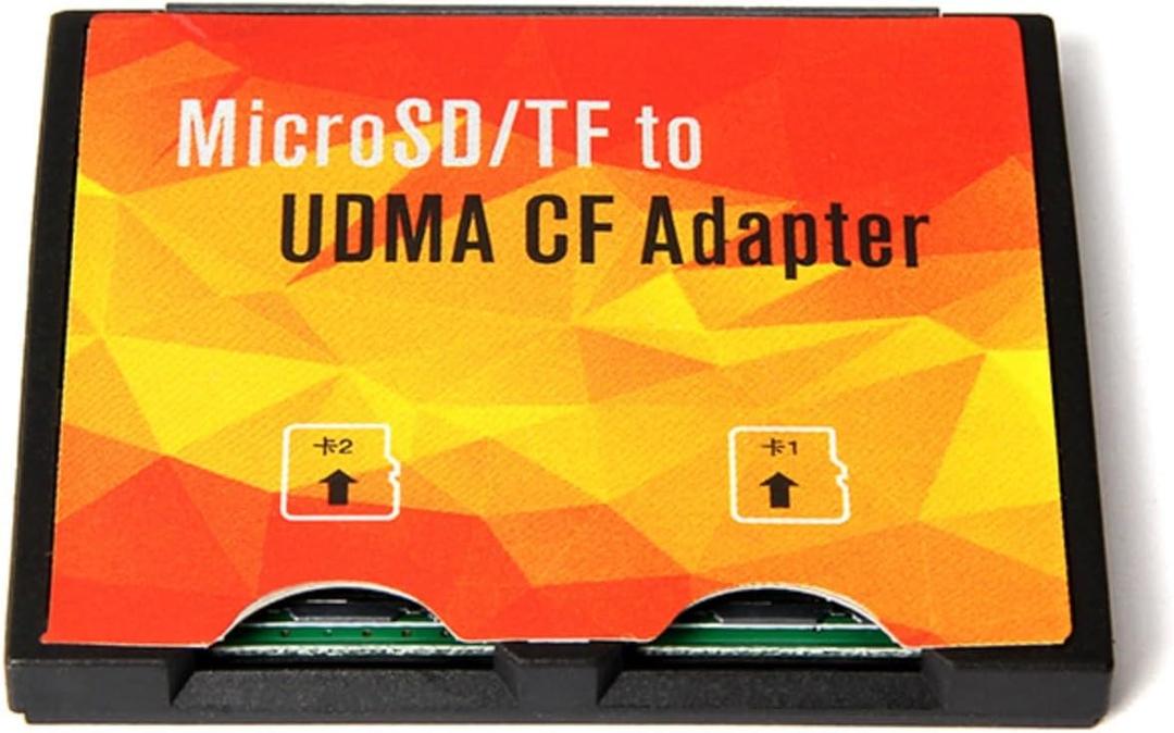 2 Port Micro sd to CF Memory Card Reader Adapter,Dual Port TF Micro sd sdxc sdhc to CF Card Holder High Speed Adapter Support UDMA