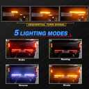 MICTUNING Triple Tailgate Light Bar Waterproof Plug-and-Play Aluminum Frame with 4-Way Flat Connector - Amber Sequential Turn Signal, Red Brake/Running, White Reverse Lights for Pickup Truck