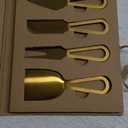 Santa Barbara Design Studio Gift Set Kitchen Essentials TableSugar Kraft Cardboard Book Gift Box, 4-Pieces, Champagne Gold Cheese Knives