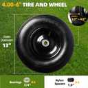 AR-PRO (2-Pack) 4.00-6" Tire and Wheel, 13" Pneumatic Tire and Rim for Wheelbarrow, 5/8" extra 3/4" Bearings and 1.75" Centered Hub, Fit for Most Garden Carts Hand Truck (Extra Nylon Spacers)