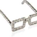 Modern Day Accents 5807 Gafas Square Silver Spectacles Decor, Bookshelf Decor, Room Decor, Home Decor, Desk Decor, Tabletop Sculpture, Staging Decor, Living Room Decor, 6.25" L 7.5" W 2.5" H
