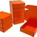 15 Pcs 4.7 x 4.7 x 1.6 Inches Mini Size Corrugated Cardboard Gift Boxes Recyclable Shipping Boxes for Packing Jewelry Ornament Gift Craft Packaging Supplier (Orange Red, 4.7 x 4.7 x 1.6")
