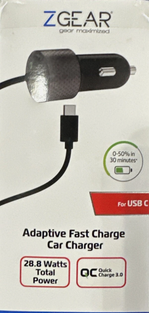 ZGear 2.4AMP Car Charger Type-C, And 10 Foot Braided Synk & Change Cable ZGear 2.4AMP Car Charger Type-C, And 10 Foot Braided Synk & Change Cable