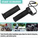 20X Full Twist Throttle Grip, 12V-72V Electric Bike Throttle, Waterproof Twist Throttle for E-Bike, Scooter, Motorcycle & Powersports, with Waterproof Connector
