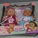 2 Pack Twin Baby Dolls Playset - 12" Realistic Soft Body Talking Newborn Boy & Girl Toy Dolls with Magic Milk Bottles Accessories for Kids Imaginative Pretend Play Nursing
