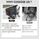 RAYMACE Bike Basket Rear with Cooler Bag and Cargo Net,Waterproof Cover,Folding Bicycle Basket, Quick Release Design Ebike Basket for Adult, Storage Groceries,Bento Lunch,Fruit, Large