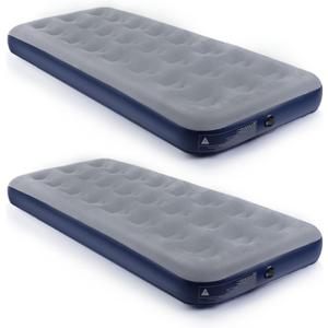 Camping Air Mattress Inflatable Air Bed Flocked Surface Travel Bed Sleeping Pad Air Bed for Outdoor Camping Tent Guest TravellingNavy Blue,2 PCS (Single)