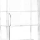 Acrylic Display Case for Collectibles 3 Tier Figure Display Case with 2 Movable Plates Clear Display Cases for Figures with Magnetic Door Tall Display Box, 1 Pack