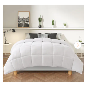 White Duvet Insert Polyester Comforter King with Corner Tabs and Ultra Soft Fiber Material 90x120 in