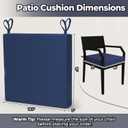 WOLKI Outdoor Cushions for Patio Furniture Set of 4, 18.5 x 16 x 3 Navy Blue Waterproof Seat Cushions Thick Chair Pads for Garden, Patio (Square Corner)