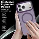 Magnetic for iPhone 17 Pro Max Case (Compatible with MagSafe) (Military Grade Drop Protection) Slim Translucent Matte Shockproof with Anti-Fingerprint Phone Case, Purple