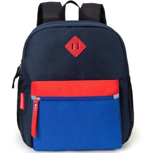 HawLander Little Kids Backpack for Boys or Girls, Toddler School Bag Fits 3 to 6 years old, Navy blue, 12 Inch