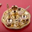 SATVIK 8.5 Inch Brass Puja Thali Set of 7 | Handcrafted Design for Divine Blessings | Ideal Housewarming Return Gift | Perfect for Festivals & Worship | Complete Puja Thali Set
