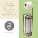 Scroll Design Dispensing Toilet Paper Holder Stand, (Bronze), by Home Basics | Steel Free-Standing Holder | Bathroom Toilet Paper Holder with Non-Skid Feet
