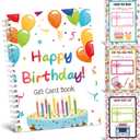 Birthday Gift Card Book 7 x 5 Inch Happy Birthday Booklet Organizer Greeting Card Album Keeper Personalized Gift for Birth Party Supplies (Bright)