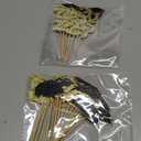 24Pcs Graduation Cupcake Toppers, Graduation Cupcake Picks for Cupcake Food Decorations - Class of 2025 Cupcake Toppers Supplies (Gold) (Yellow)
