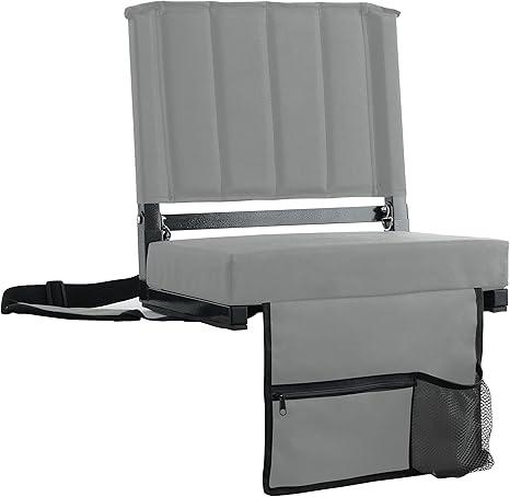 SPORT BEATS Stadium Seats with Back Support Bleacher Chairs with Back and Cushion Thick Padded Bleacher Seats Includes Shoulder Strap 