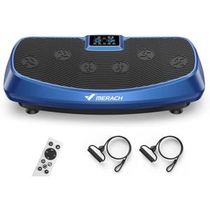 MERACH Vibration Plate Exercise Machine, 3D & 4D Vibration Plate with 2 Tension Ropes LED Display, Whole Body Vibration Platform for Women Men, Exercise Equipment for Home