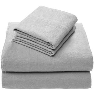 Comfort Spaces Cotton Flannel Sheets Queen Size, Ultra Soft Flannel Sheet Set with 14" Elastic Pocket , Breathable Warm Flannel Bedding, Grey Solid 4 Piece