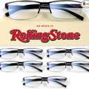 Gaoye 6 pack 2.25 Executive Style Reading Glasses Men  Durable Readers with Blue Light Filtering Comfortable Fit with TR90 Frames