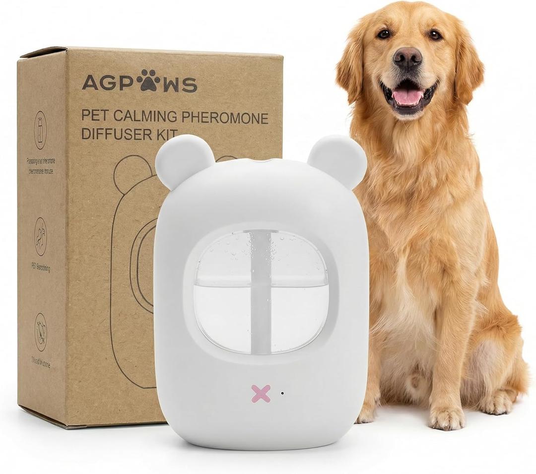 Portable Dog Calming Pheromone Diffuser| 30-Day Supply for Anxiety, Barking, Stress & Indoor Urination Relief | Vet-Approved, No Outlet Needed