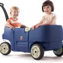 Step2 Wagon for Two Plus, Kids Ride On Toy, Stroller Substitute, Includes Seat Belts, Made of Durable Plastic, Max Weight 75 lbs., For Toddlers 1.5-5 Years Old, Denim Blue