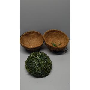 HFHOME 2 Pack 16 Inch Coco Liners for Planters, Natural Coconut Liners for Hanging Baskets, Round Coconut Fiber Liner Replacement for Flowers, Vegetables, Outdoor Planters, Patio, Porch, Balcony