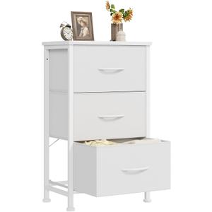 DUMOS 3 Drawer Nightstand for Bedroom, Small Night Stand Chest of Drawers, 11.8"D x 15.7"W x 29.5"H