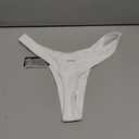 RELLECIGA Women's Thong Bikini Bottom Brazilian High Leg Bathing Suit Bottom (White, M)