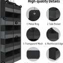 Giraffe Creation Over Door Hanging Organizer with 10 Large Capacity Pockets, Ideal Storage for Closet, Bathroom, Nursery, Bedroom, Dorm, Toys, Cosmetics, and Baby Essentials, Black