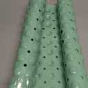 Bathtub and Shower Mats, Extra Long Non-Slip Bath Mat 39 x 16 Inch, Machine Washable Bath Tub Mat with Suction Cups & Drain Holes for Bathroom, Green