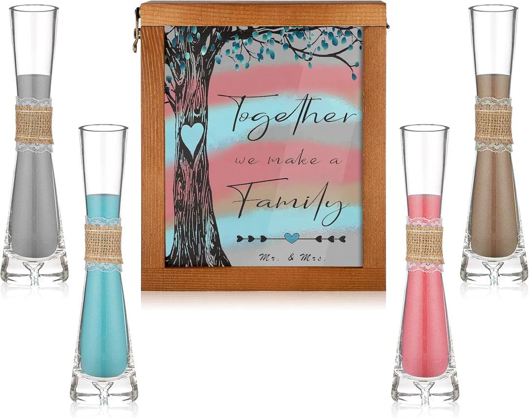 Threelf Unity Sand for Wedding Ceremony Set,Sand Ceremony Kit for Wedding Unity Ideas,Weddings Ceremonies Sets for Bridal Party,Unities Candle Alternative,Beach Outdoor Weddings Decor