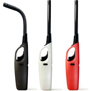 Refillable Butane Candle Lighters, 3 Pack Multi-Purpose Reusable Lighter with Soft Flame for Candle Camping Fireplace Party BBQ Grill(No Fuel)