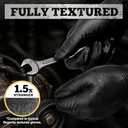 TitanFlex Heavy Duty Black Nitrile Gloves, 6 Mil, Fully Textured, Mechanic Disposable Gloves, Latex Free, Powder Free (04 Black (Xl, 100ct))