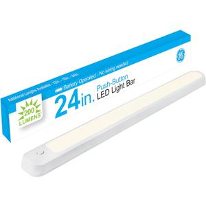 GE Under Cabinet Light, 24 Inch, Wireless, Battery Operated, 200 Lumens, Tap Light, Bright White LED Closet Light, Night Light for Kitchen, Closet, and More, 58158-T1