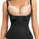 GYDEK Waist Trainer Corset for Women Tummy Control Sport Workout Waist Cincher Zipper Body Shaper Vest with Adjustable Straps Small