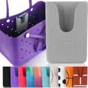 Grey Phone Holder for Bogg Bag and Simple Modern Bag - Made of Silicone and Fits All Phone Sizes