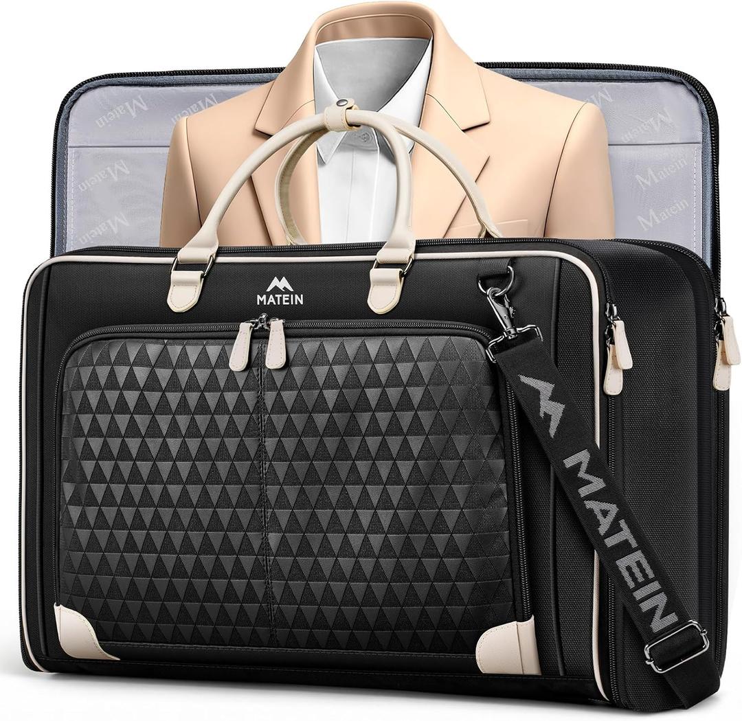 MATEIN Carry On Garment Bags for Airplanes, Women Travel Garment Bags for Dresses Up to 5 Suits with Aroma Pads, Convertible Hanging Clothes Suit Carrier with Shoe Compartment Fit 15.6" Laptop