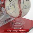 FEMELI Baseball Case Display Holder: 2PCS Acrylic Clear Ball Box with Base/Card Slot-Memorabilia Showcase Autograph Softball Protector Stand (Red)