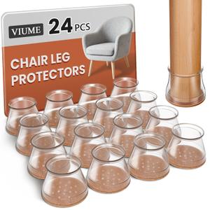 23 Pcs Chair Leg Floor Protectors for Hardwood Floors Silicone Covers Felt Pads Furniture Leg Caps Anti-Scratch Reduce Noise Fit (1-5/16" to 2")