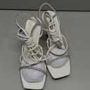 DREAM PAIRS High Heels Stilettos for Women - Strappy Gladiator Sexy Square Toe Open Toe Dressy Pumps Sandals (8, White)