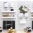 Wall-Mounted Pegboard Kit, 50.4" x 25.2" Organizer Panel  Large, Cost-Effective & Nail-Free Installation White