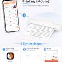 Portable A4 Thermal Printer, Inkless Mobile Printer with Bluetooth for iOS/Android & USB for PC/Mac, 203 DPI Clear Text for Documents, Travel & Office, Supports A4/Letter/Legal Thermal Paper