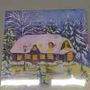 Artscope 4 Pieces Christmas Wall Art Canvas Prints - Snow Scene Picture Painting - Modern Wall Artwork Framed for Gifts Bathroom Home Kitchen Office Christmas Decor - 30 x 30 CM